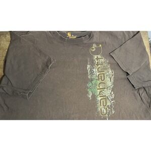Men's XL Carharrt Brown Tee Simple Work Farm Sport Graphic Tee